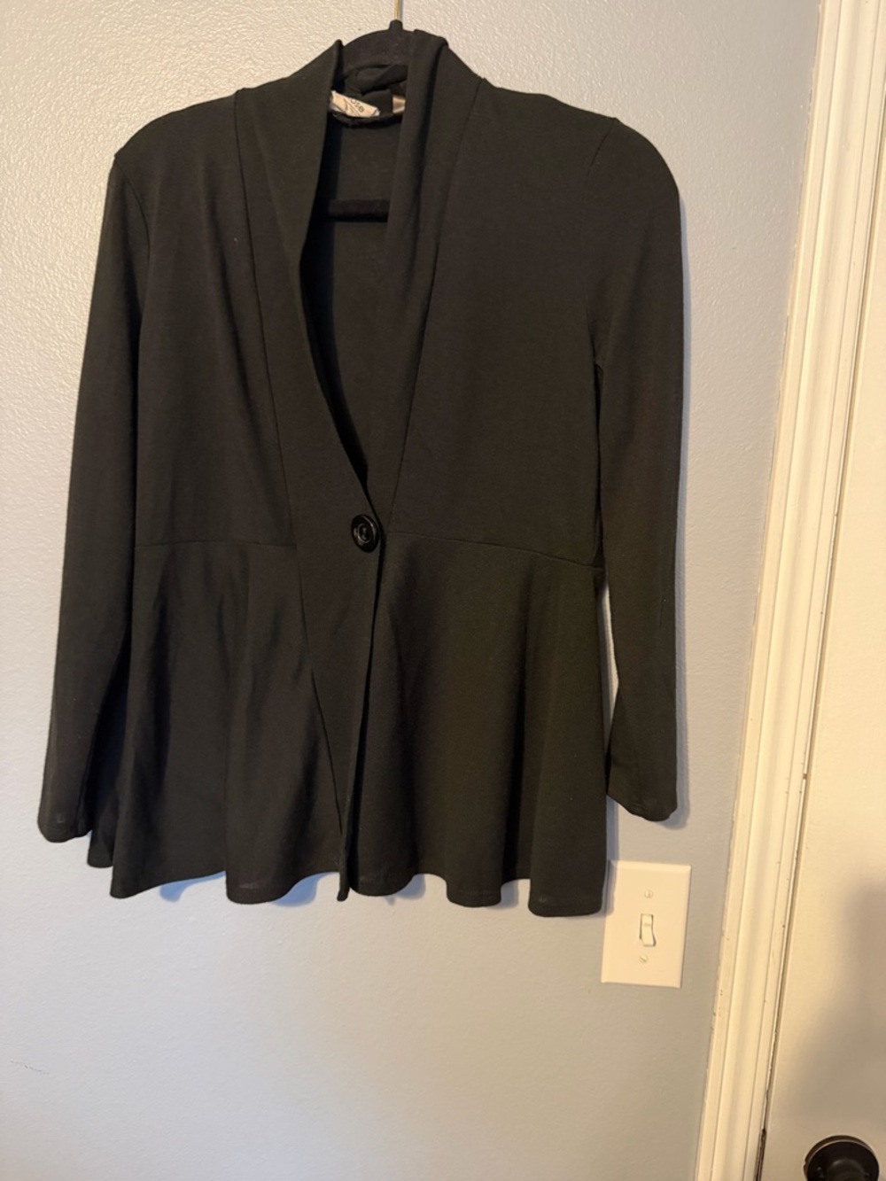 Carol Rose Black Single-Button Peplum Blazer